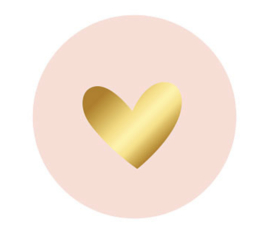 Golden Heart Pink | Stickers | 10 stuks