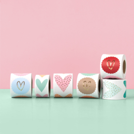 Pastel Hearts Stickers | 9 stuks