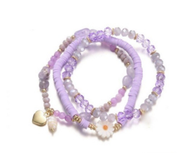Armbanden set Daisy Lila