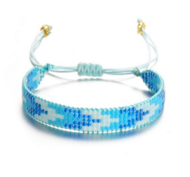 Armband Kraaljes Blauw/Wit