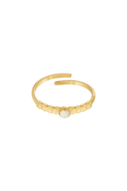 Ring Lily Agaat Beige