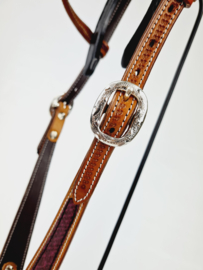 Headstall Croco Inlay Purple