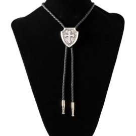 Bolo Tie Cross Shield