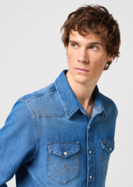 Wrangler Shirt Indigood - Icon Mid Stone