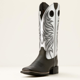 Ariat Round Up Ryder Western Ladies Boots Carbon/Silver