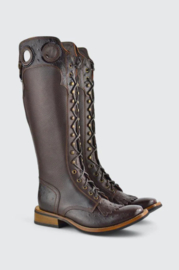 Secchiari Vernon Ostrich Dark Brown with ZIP