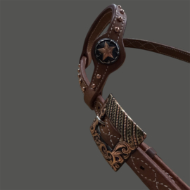 Showhoofdstel One Ear Star and Copper Dots