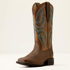 Ariat Cattle Caite Mocha Dust Wide Square Toe Ladies Western Boots