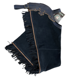 Chaps Suede with fringes, Black Commancheros