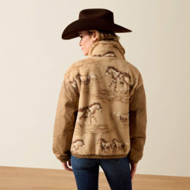 Ariat Sherpa Blocked Jacket Wild Horses Print