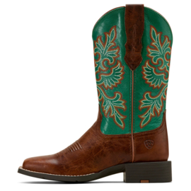 Ariat Round Up Wide Square Toe Ladies Western Boots Arizona Brown