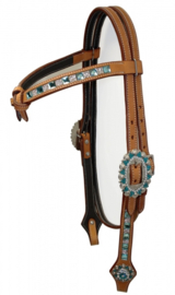 Hoofdstel with browband Show Turquoise