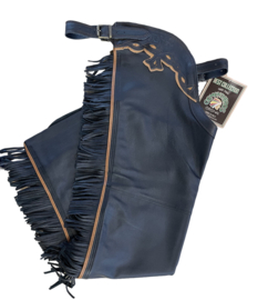 Chaps Leather with fringes, Black Commancheros