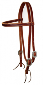 Trainings Headstall with Browband Harness Leather Stitched
