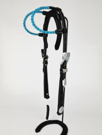 Headstall 2-ear Black/Turquoise