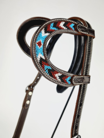 Headstall 2-ear with Aztec beads