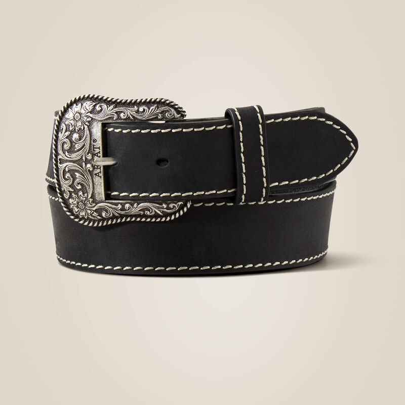 Belt Ariat with Flower Buckle black