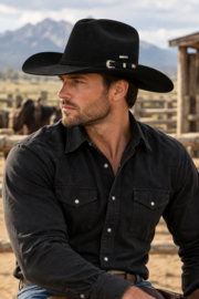Hoed Stetson Western Woolfelt/Fur Black