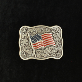 Nocona Smooth Edge USA Flag Buckle