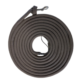 Leadrope 22ft. 670cm met musketonclip, bruin