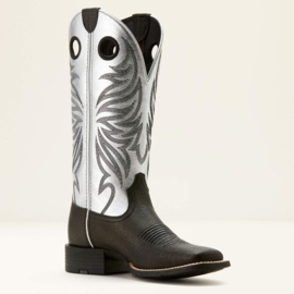 Ariat Round Up Ryder Western Ladies Boots Carbon/Silver