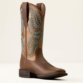 Ariat Cattle Caite Mocha Dust Wide Square Toe Ladies Western Boots