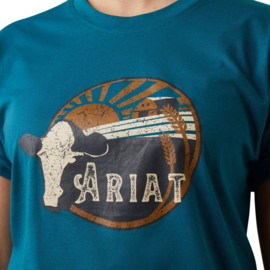 Ariat REAL Heartland Ladies T-Shirt Deep Lagoon