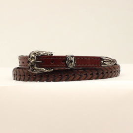 Hoedenband 3/8" Brown Laced