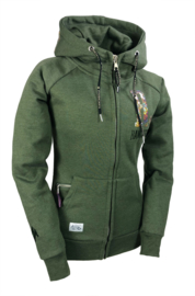 Ranchgirls Hooded Jacket "SHINY" ivy green melange | champ