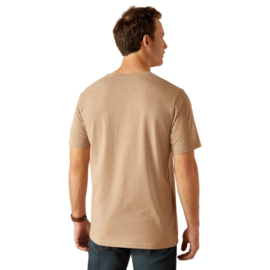 Ariat Vertical Logo Mens T-Shirt Oatmeal