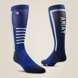 Ariat Slimline Performance Socks ESTATE BLUE/BLACK