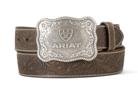 Ariat riem Brown Floral Embossed Plate Buckle