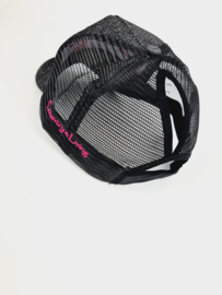 Sunville Ponytail Cap HOTPink/Black Glitter