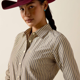 Ariat Kirby Stretch Shirt Wrinkle Resistant Chocolate Plum Stripe