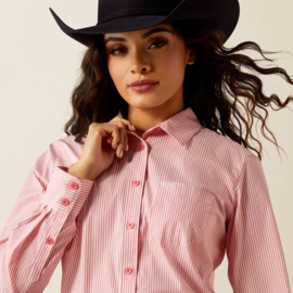Ariat Kirby Stretch Shirt Wrinkle Resistant Camellia Rose Stripe