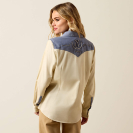 Ariat Horse Shoe Western Snap Shirt Summer Sand