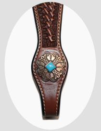 Headstall with browband and turquoise stone