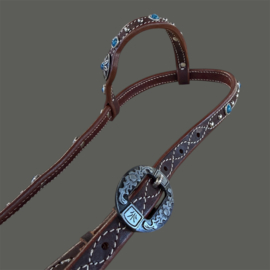 Showhoofdstel One Ear Blue Silver