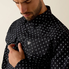 Ariat Truth Fitted Snap Shirt Black Paisley Print