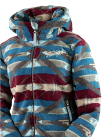 Ranchgirls Fleece Jacket "Abby" Petrol/Rumba Red