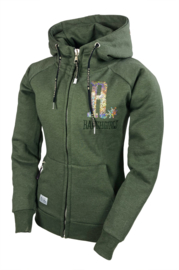 Ranchgirls Hooded Jacket "SHINY" ivy green melange | champ