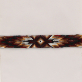 Hatband 7/8" Beaded Stretch Brown