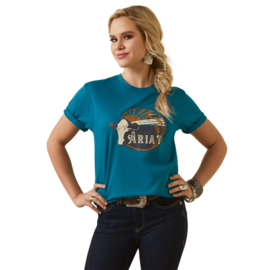 Ariat REAL Heartland Ladies T-Shirt Deep Lagoon