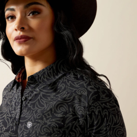 Ariat Kirby Stretch Western Shirt Black Boots Stitch