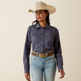 Ariat Kirby Stretch Shirt Wrinkle Resistant Ombre Blue Horseshoe