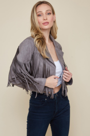 Westernvest met franjes Antraciet