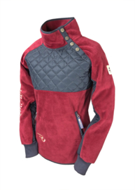 Ranchgirls Pro Shield -Fleece Sweater "ROSANNE" raspberry | carbon grey