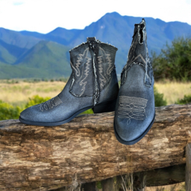 La Pintura Savona Jeans Black Ladies Western Boots