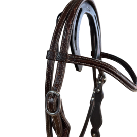 Headstall Snake print Dark Brown