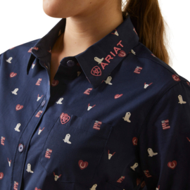 Ariat Team Kirby Stretch Shirt Wrinkle Resistant Western Love Print